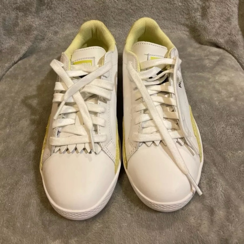 PUMA MATCH LO RESET Sneaker White/Light Green Sparkle Size US 6.5 - Picture 2 of 11